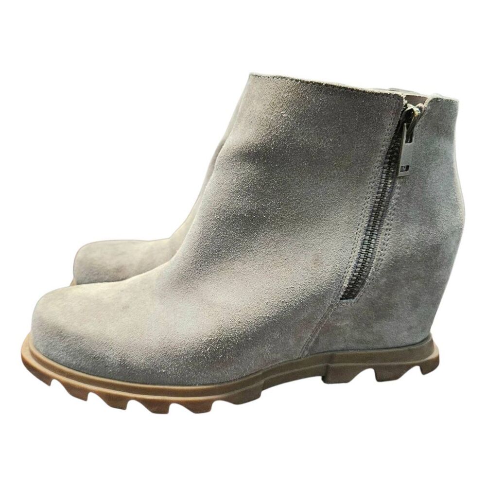 SOREL Joan of Arctic Gray Wedge III Ankle Boots Womens Size 10